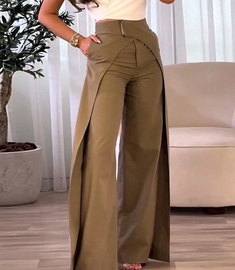 Wide Leg Pants Women Streetwear 2023 Autumn New Fashion Versatile Casual Loose Solid Color Casual High Waist Trousers for Female