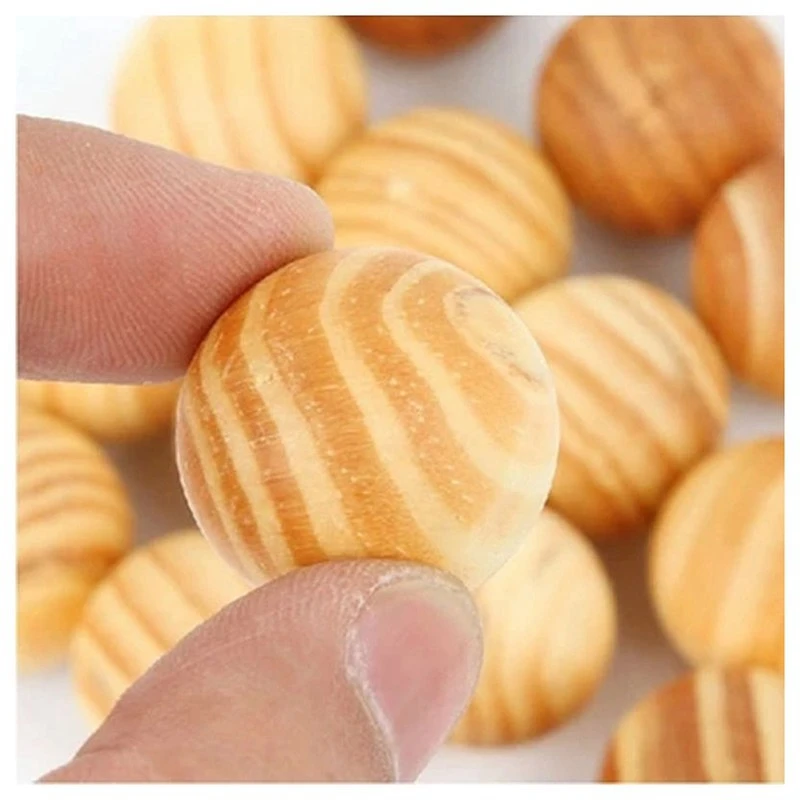 30X Natural Cedar Wood Moth Balls Lavender Camphor Repellent Wardrobe Clothes Drawer CNIM Hot