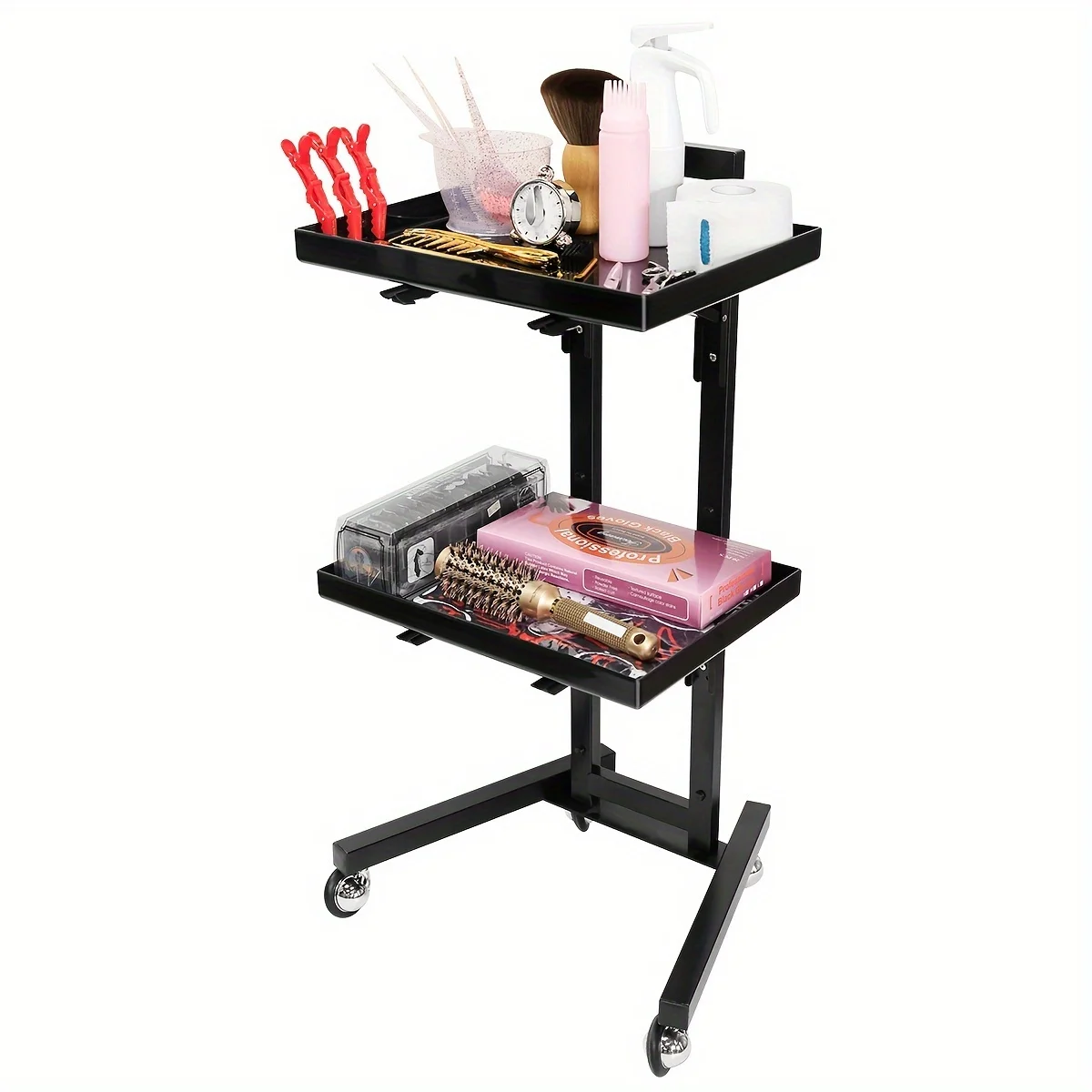 Salon-grade Roller Cart with Storage, Featuring A Metal Frame Suitable for Hair and Beauty Tools