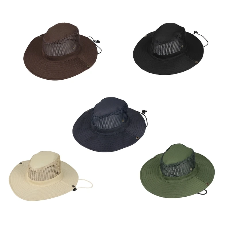 Campings Fishing Ventilate Hat Jungle Round Side Large Hat Wide Brims Hat UV Protections Hat Waterproof Bucket Hat