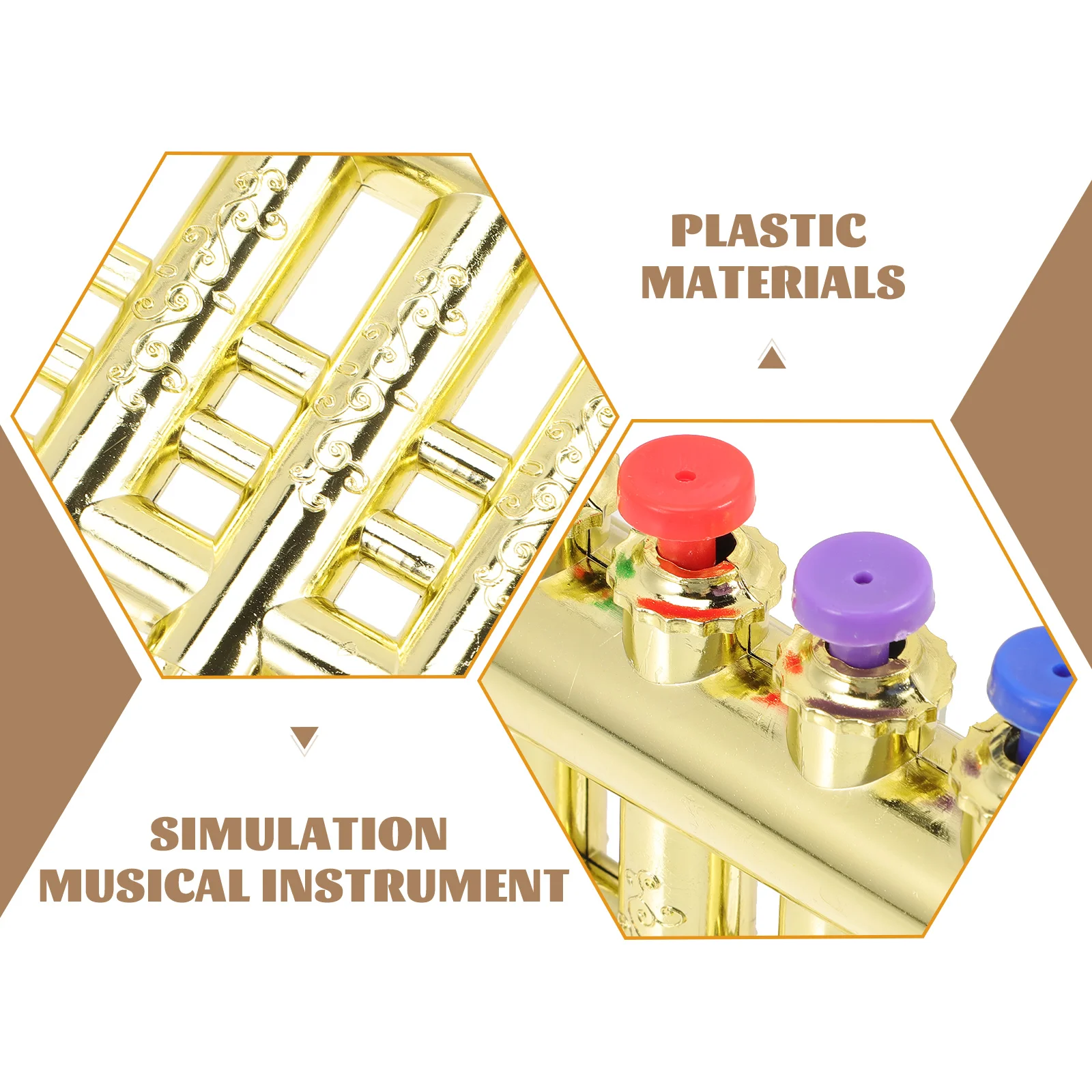 

Simulated Trumpet For Kids Creative Musical Learning High-Grade Plastic Educational Instrument Cultivate Musicality Safe