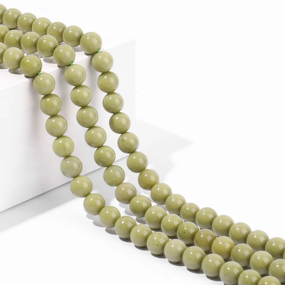 4 6 8 10mm Naturstein-Avocado-Alxa-Steinperlen, runde lose Zwischenperlen für die Schmuckherstellung, DIY-Halsketten- und Armbandzubehör – Detail 5