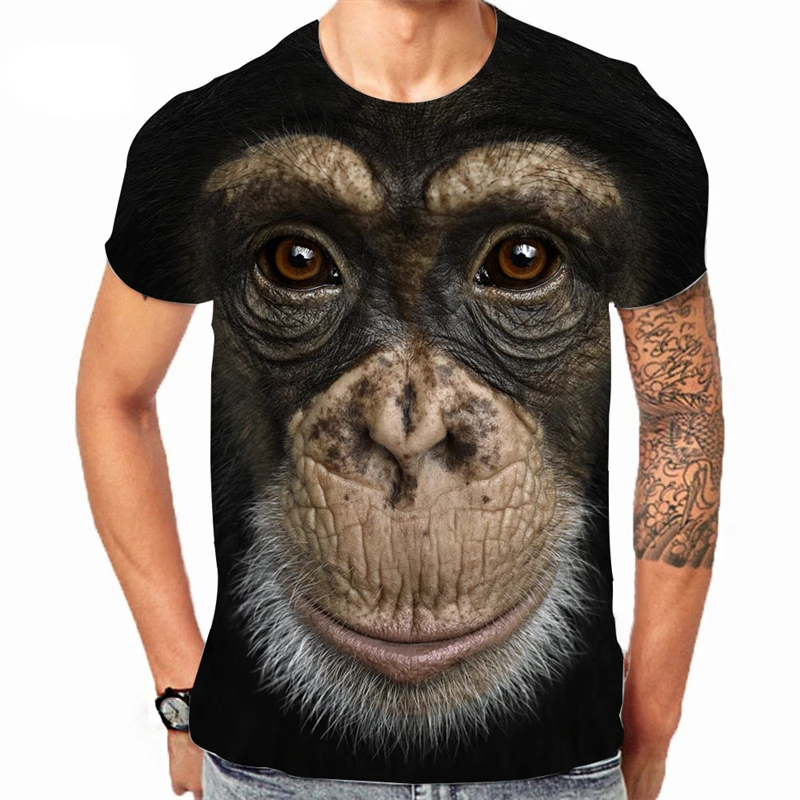 Men\'s Fashion Gorilla Monkey 3D Printed T-shirt Summer Casual T-shirt XXS-6XL