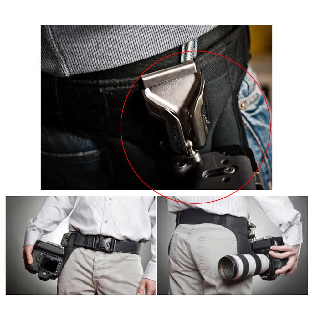 Camera Waist Belt Strap Mount Holder Double Buckle Hanger Holster for Canon Nikon Pentax DSLR