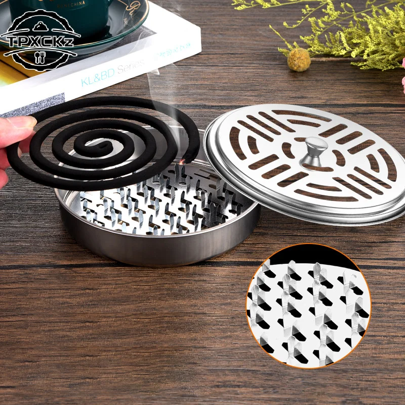 Mosquito Coil Tray Portable Holder Hotel  Repellent Rack With Cover Summer Anti-mosquito Home Camping Outdoor Supply