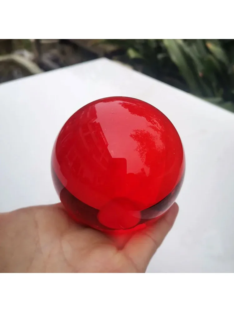 40 مللي متر-100 مللي متر 1 قطعة كرات زجاجية كريستالية حمراء فنغشوي تمثال الديكور هدية الزفاف كرات شفاء