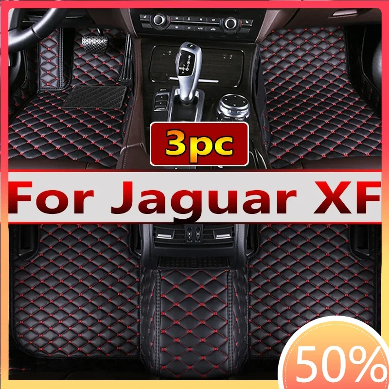 Car Floor Mats For Jaguar XF X260 2016~2022 Carpet Rugs Durable Leather Mat Anti Dirty Pads Auto Interior Parts Car Accessories