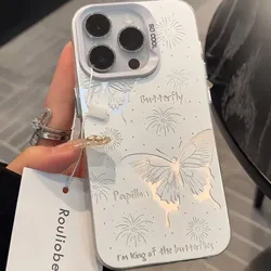 White Cool Ins Butterfly Phone Case for Xiaomi Redmi Note 7 8 9 9S 10 11 12 13 Pro Plus 4G 5G Anti Fall Matte Back Cover