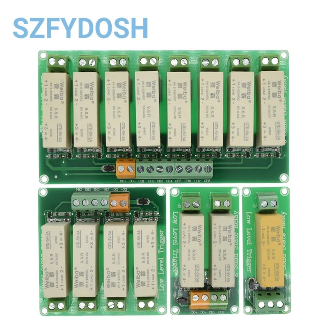 1 2 4 8 Channel Low-level trigger solid state relay module DC control DC single phase relay solid state 5A for arduino raspberry