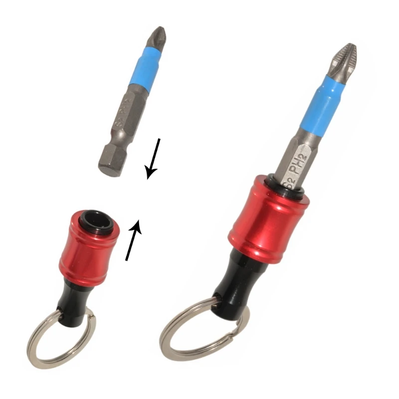 F92C Keychain Extension Bar อลูมิเนียมโลหะผสมไขควงบิตตัวยึดชุดสว่านแบบพกพา