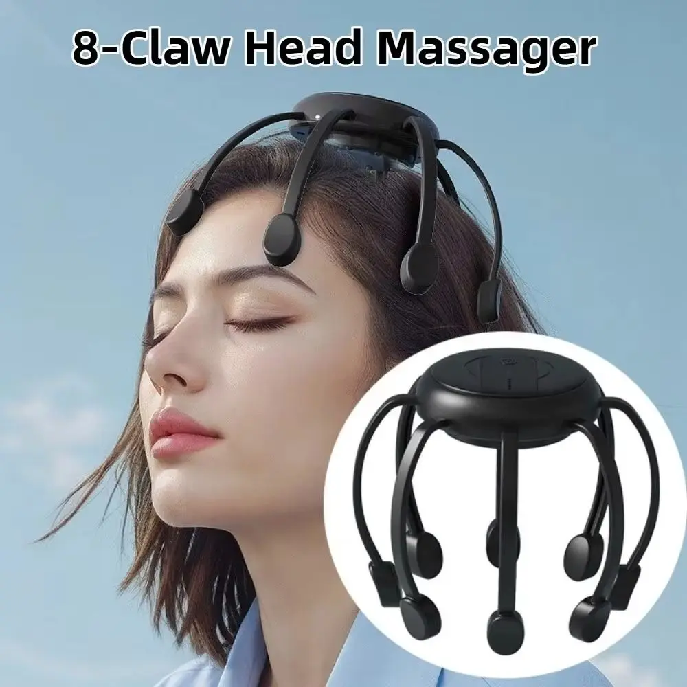 

Octopus Claw Eight Claw Massager USB Charging Stress Relief Electric Head Massager Therapeutic Electric Multi-Point Massage