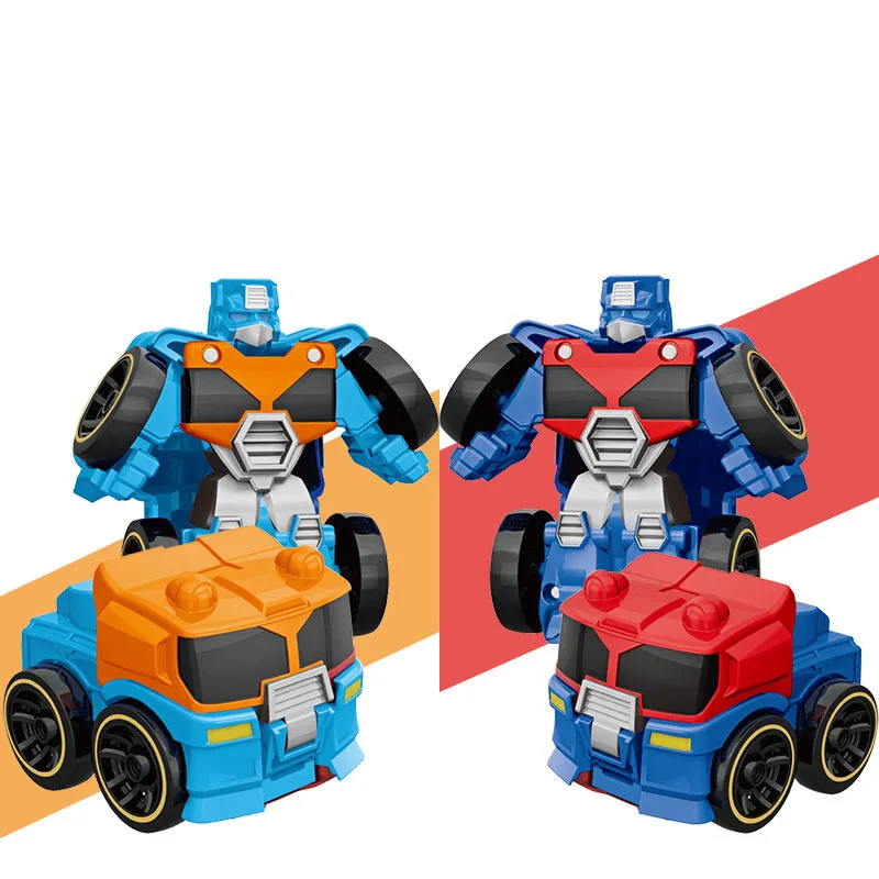 1pcs Mini Cartoon Transformation Robot Car Toys Kids Action Small Car Model 2-3 Years Boys Set Gift Children Educational Toys