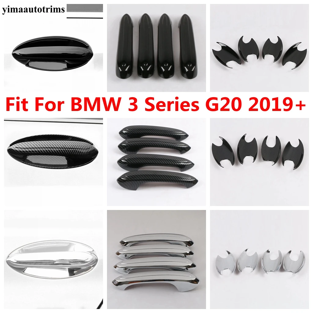 

Car Door Handle Bowl Frame Cover Trim For BMW 3 Series G20 2019 - 2024 ABS Chrome / Carbon Fiber / Black Accessories Exterior