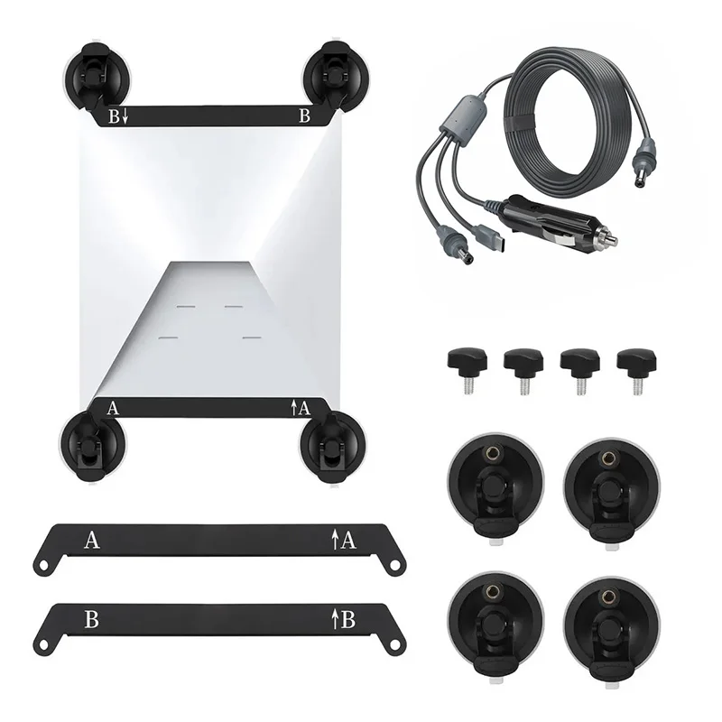 Starlink MINI AB suction cup holder+DC power cord cigarette lighter charging head waterproof kit fit for Truck Buses Ships