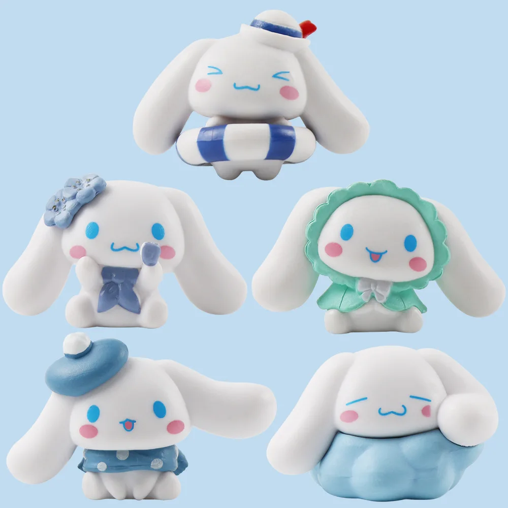 5 Pcs/Set Sanrio Cartoon Anime Cinnamoroll Figure Toy PVC GK Model Hand Made Collectible Toys Ornaments Christmas Gifts for Kids