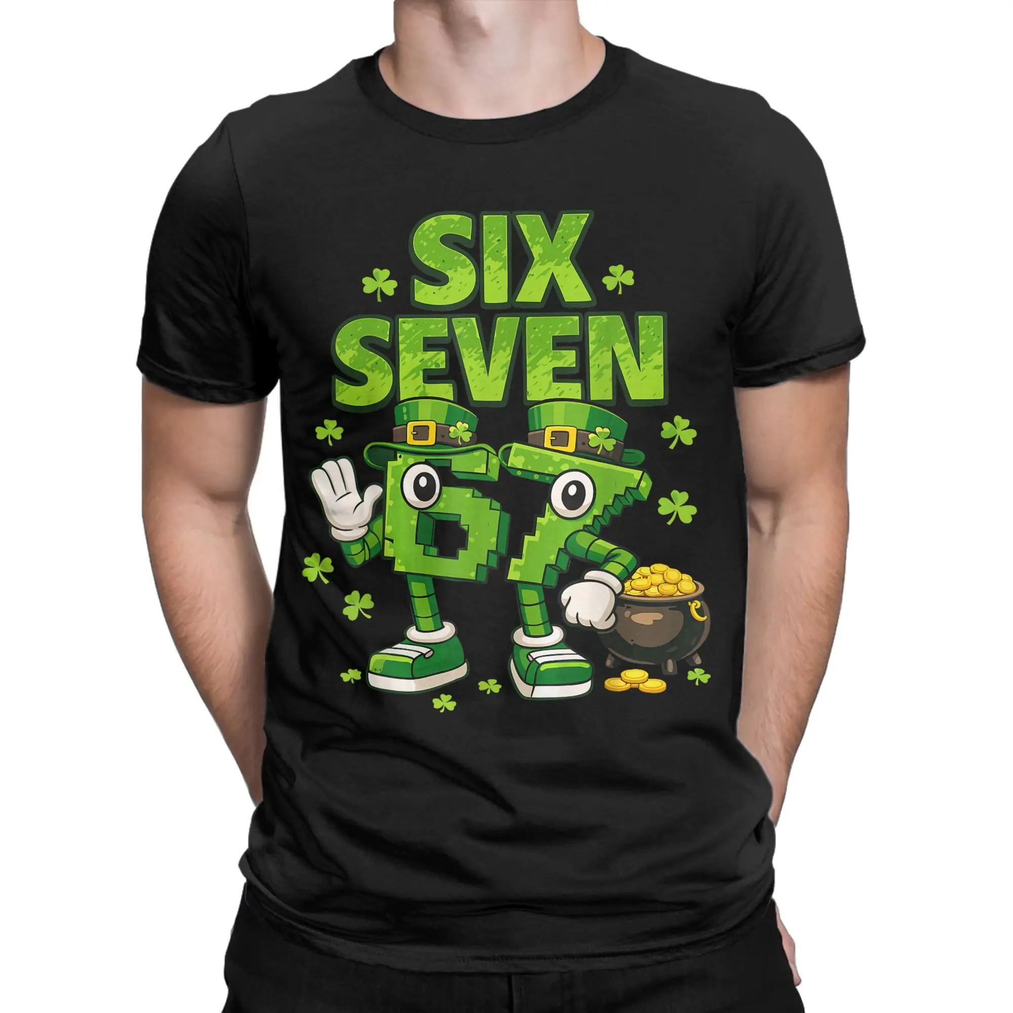 Funny Meme 6-7 Shamrock Six Seven 6 7 St Patricks Day 67 T Shirt Summer Fashion T-Shirts Adult Cotton O Neck Oversize Clothing