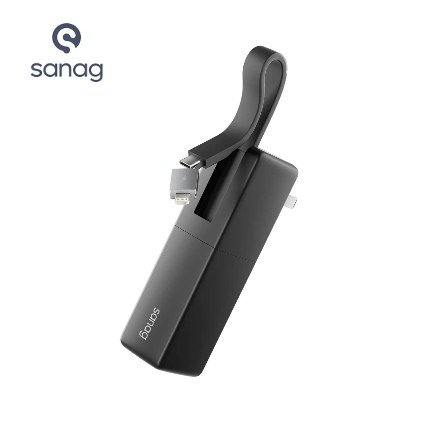 Sanag K30 5000mAh Protable Power Bank Fast Charger Portable Power Cube for iPhone  Xiaomi Huawei Built-in Type-C Lighting Plug