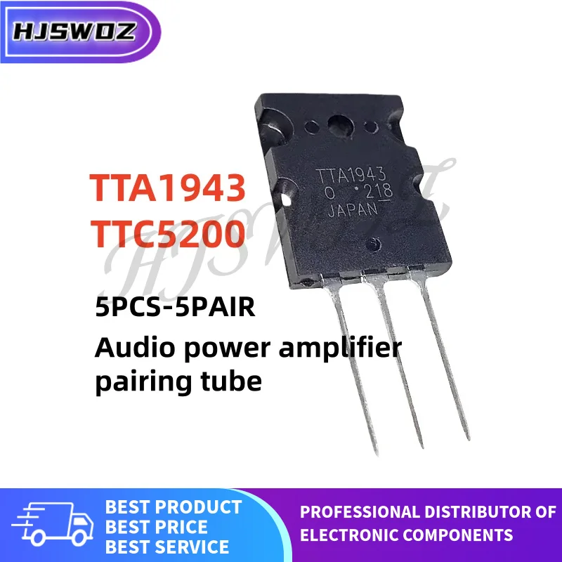

5Pcs-5Pair TTA1943 TTC5200 A1943 C5200 Audio power amplifier pairing tube TO-3PL