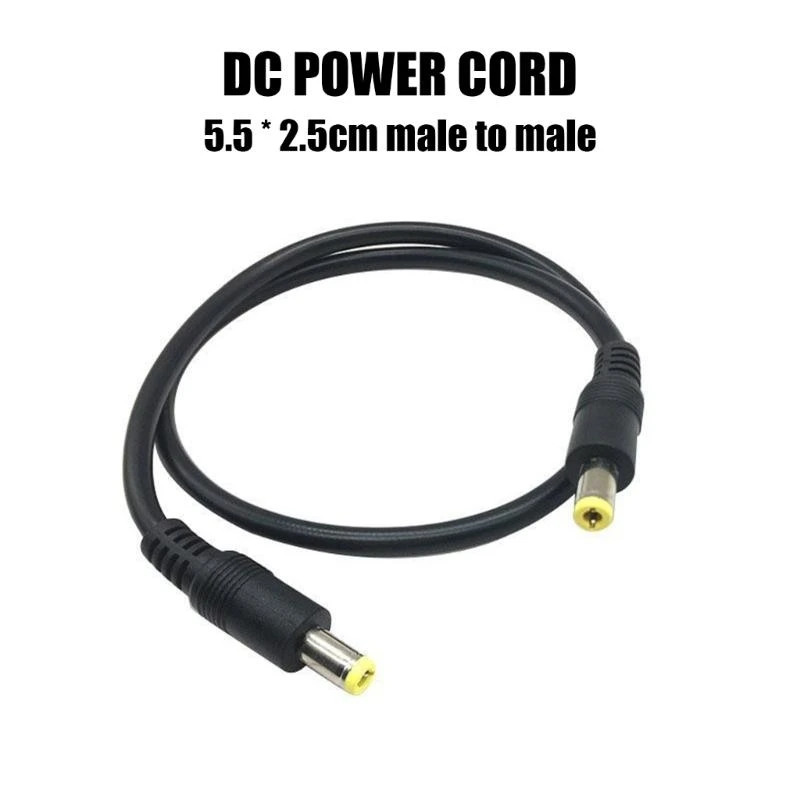 18AWG DC Power Plug 5.5 x 2.5mm Male To 5.5 x 2.5mm Male CCTV Adapter Connector Cable 12V 10A Power Extension Cords