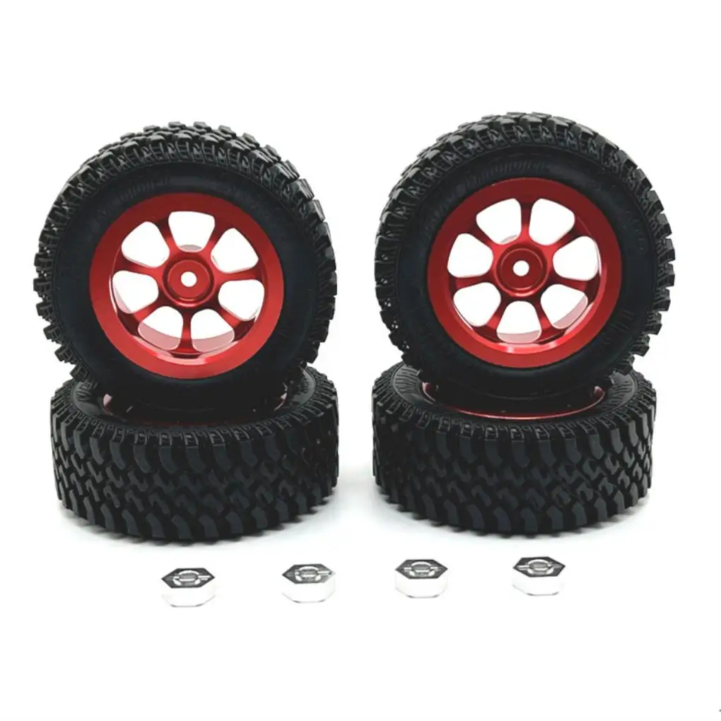 

RCGOFOLLOW 4pcs Tire Tyre Wheel Wheel Rims Tyre for MN128 MN86 G500 RC Car Upgrade Parts