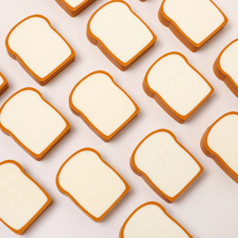 

16pcs Toast Shaped Bulk Mini Pencil For Drawing Sketch Portable Bread Erasers Cute Food Erasers Office School Supply