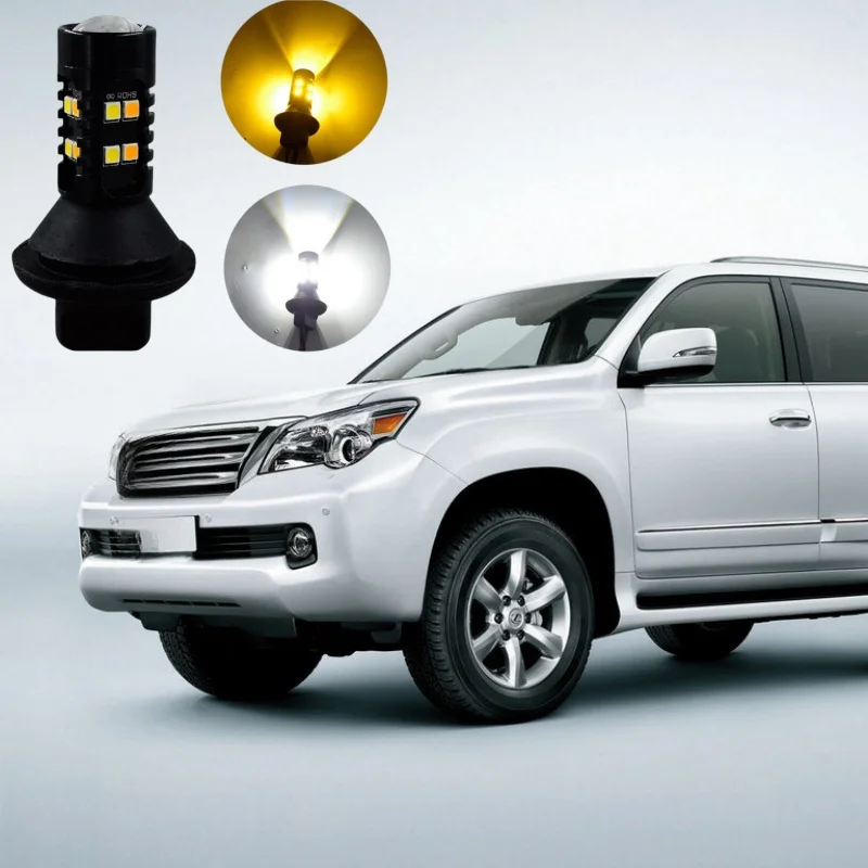 

Автомобильные аксессуары для Lexus GX 460 470 (J150) 2010-2014 7440 W21W WY21W T20 Светодиодные дневные ходовые огни поворот drl 2in1