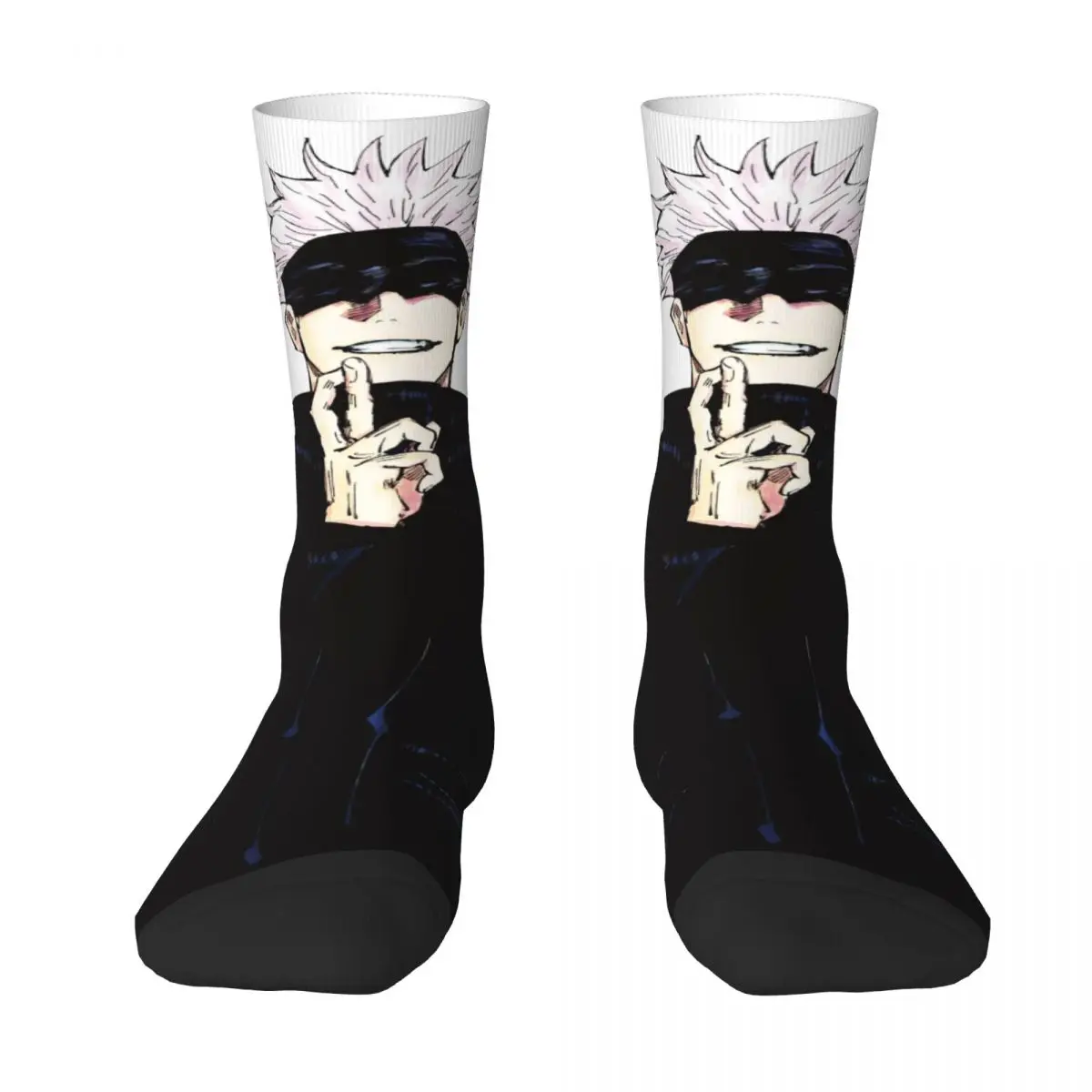 Chaussettes unisexes Jujutsu Kaimmense Anime, Satoru_Gojo, coupe-vent, impression 3D, heureux, style de rue, élan