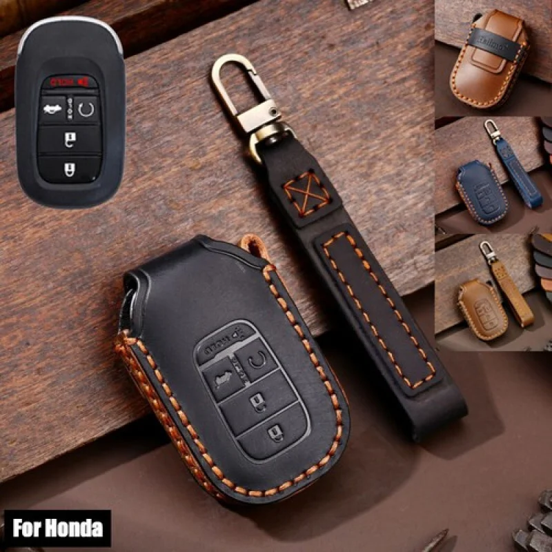

A+ Genuine Leather Car Remote Key Fob Case Cover For Honda Accord Civic Vezel 2022