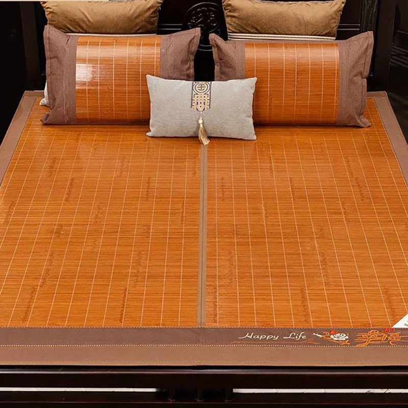 Mat bamboo mat summer straw mat household double-sided ice silk mat dual-use summer student dormitory bed mat