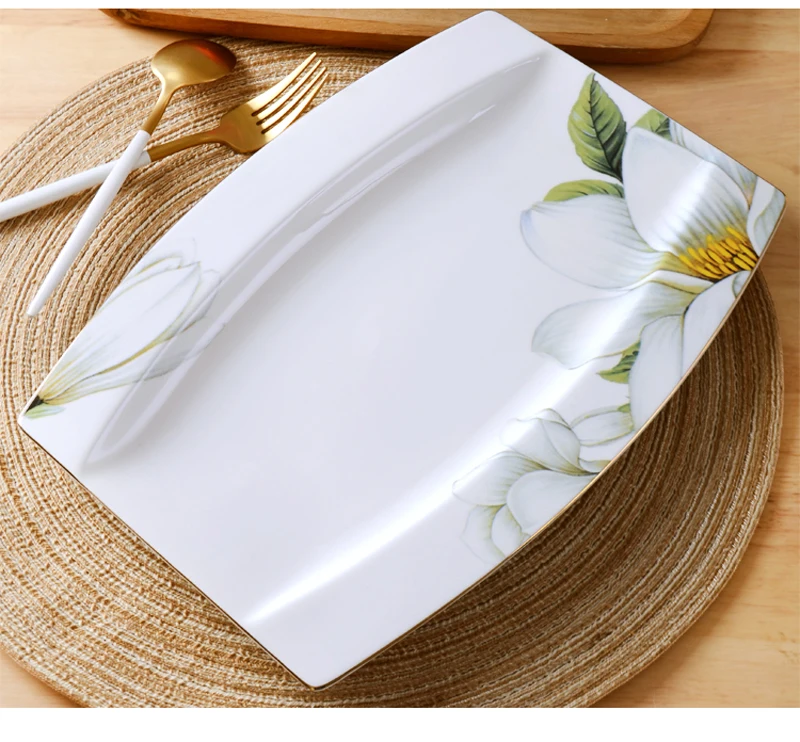 12-дюймовая тарелка для рыб из тонкого костяного фарфора, тарелки для еды из грузового фарфора для сервировки ужина, тарелка-буфет, керамическая сервировочная тарелка