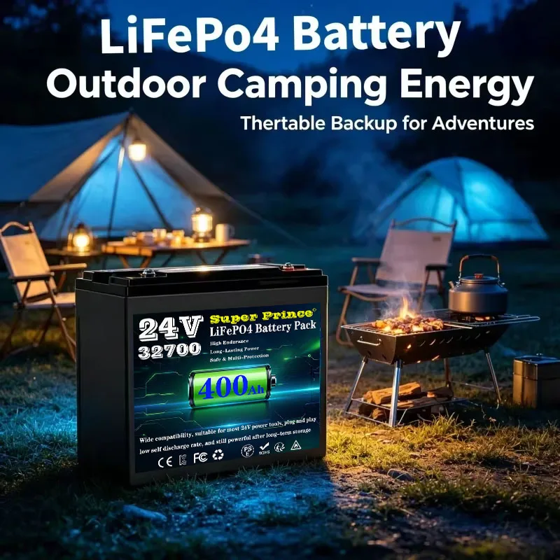 24V 400Ah LiFePO4 battery,brings down long‑term using cost with extended working lifespan for boat trolling motor power system