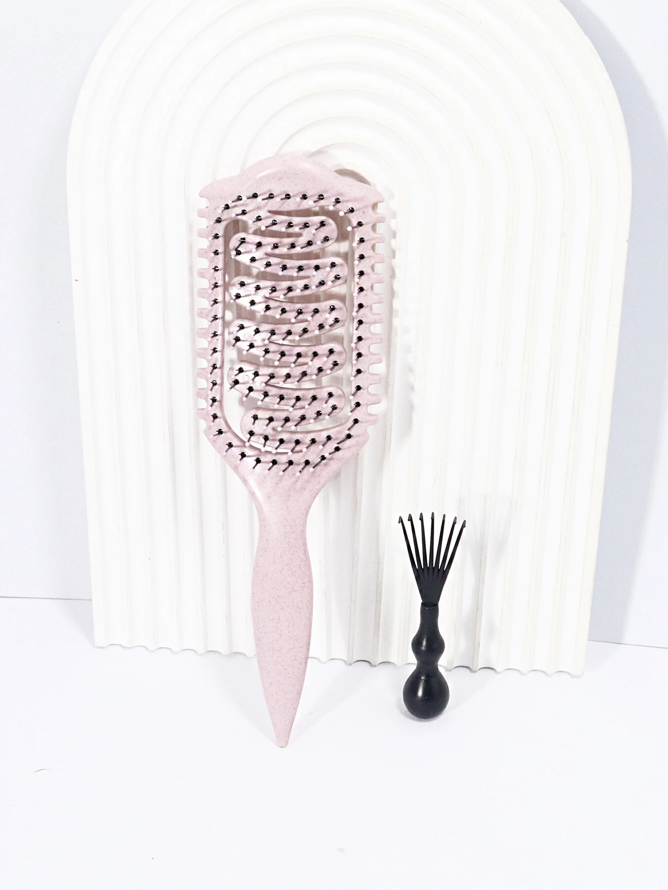 2-Piece Hair Styling Brushes with Cleaning Claws