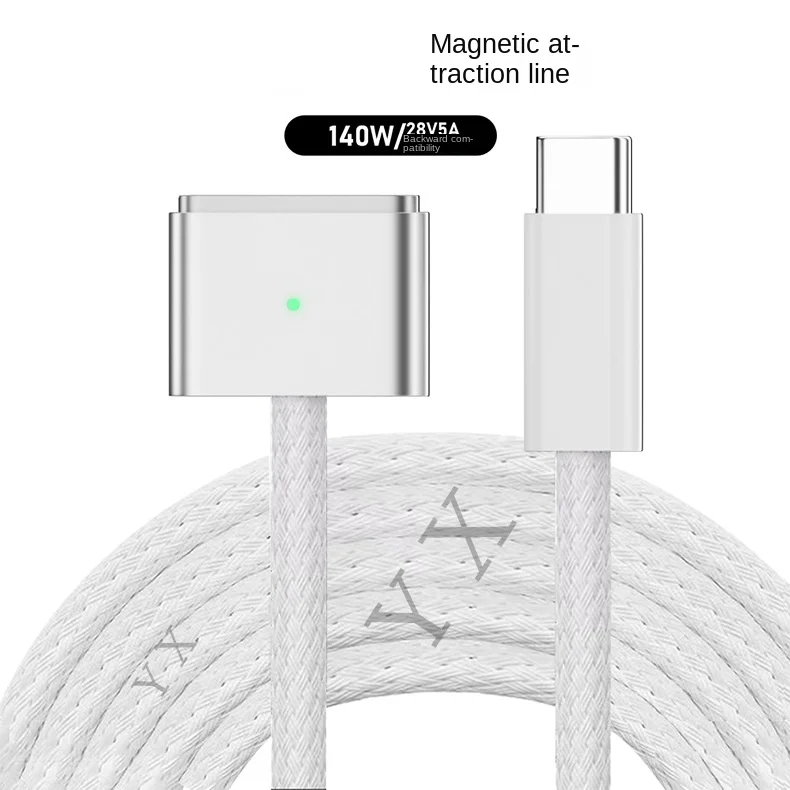 Tipo C para Magsafe 3 Cabo de carregamento rápido, compatível com MacBook, 140W PD