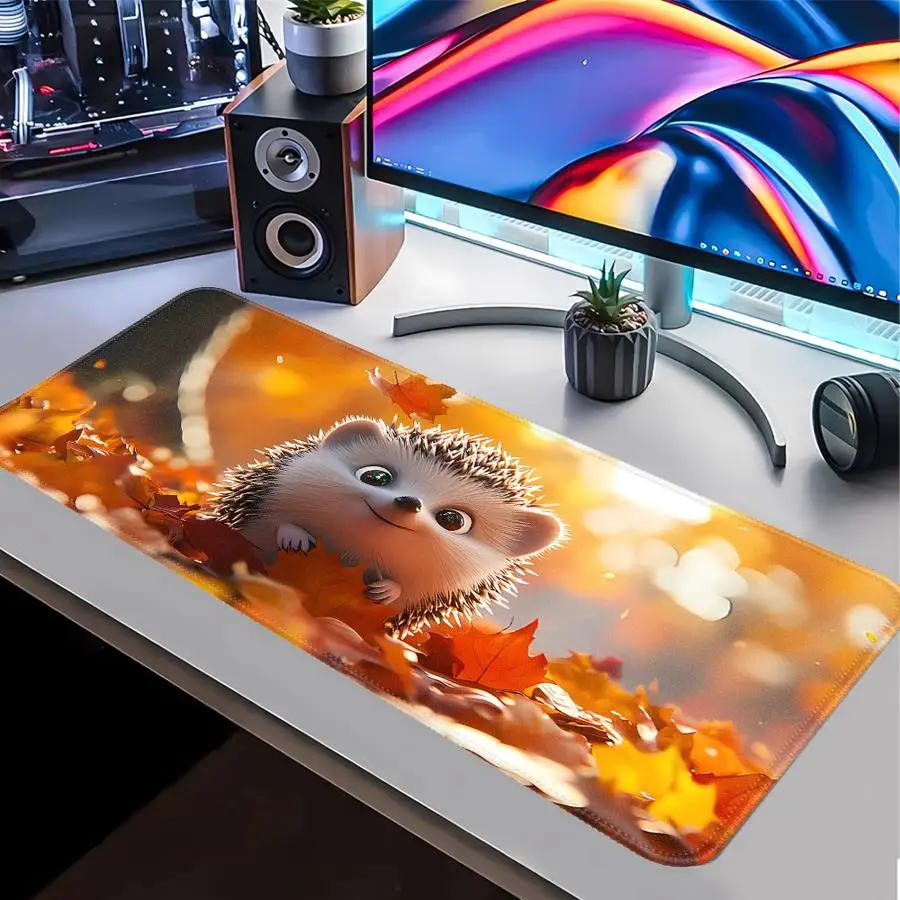 Fallen Leaves Hedgehog Mouse Pad Computer Laptop Pad Desk accessories Game Console Pad Keyboard Mouse Pad office Pad overlock