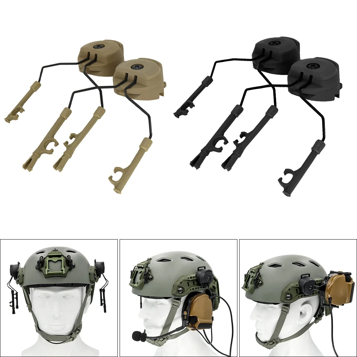 Helmet Rail Adapter Tactical Headset Bracket For Comtac II Helmet ARC OPS-CORE Military Noise Cancelling Headset Helmet Rail