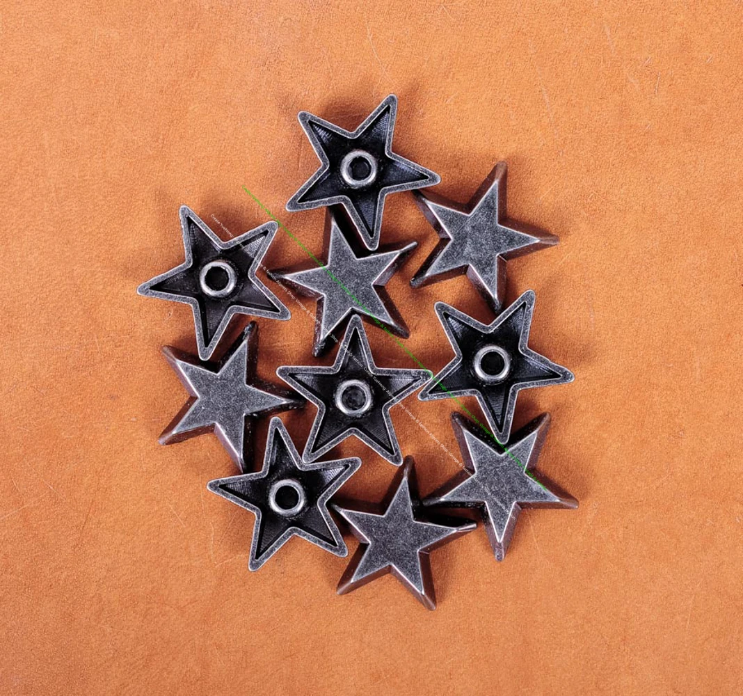 30pcs Metal Star Rivets Studs Rivet Spikes Spot Buttons Fasteners for Belt Bag