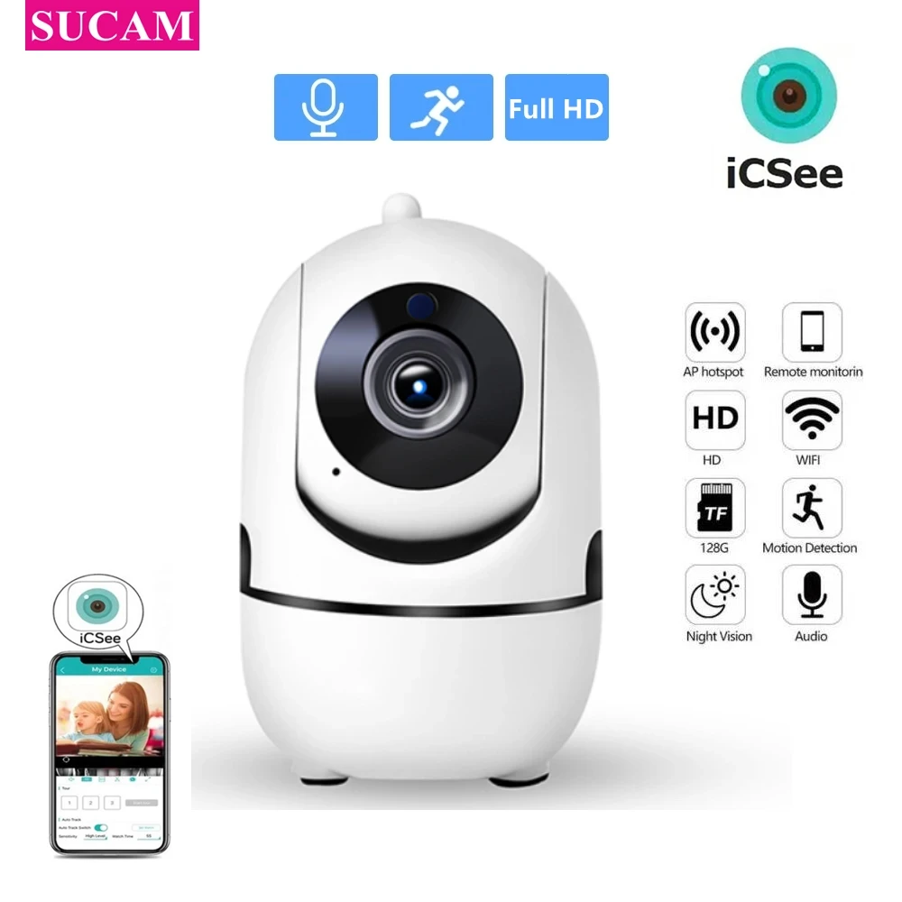 

2MP WIFI IP Camera ICSEE APP 2.4Ghz WiFi Camera AI Track Humanoid Detect Two Way Audio Indoor Baby Monitor for Home Security