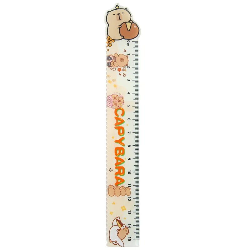 Capybara Kawaii Ruler Capibara Student Cute School Supplies Kids Painting Measurement Stationery Children Acrylic Rulers Gift view 5