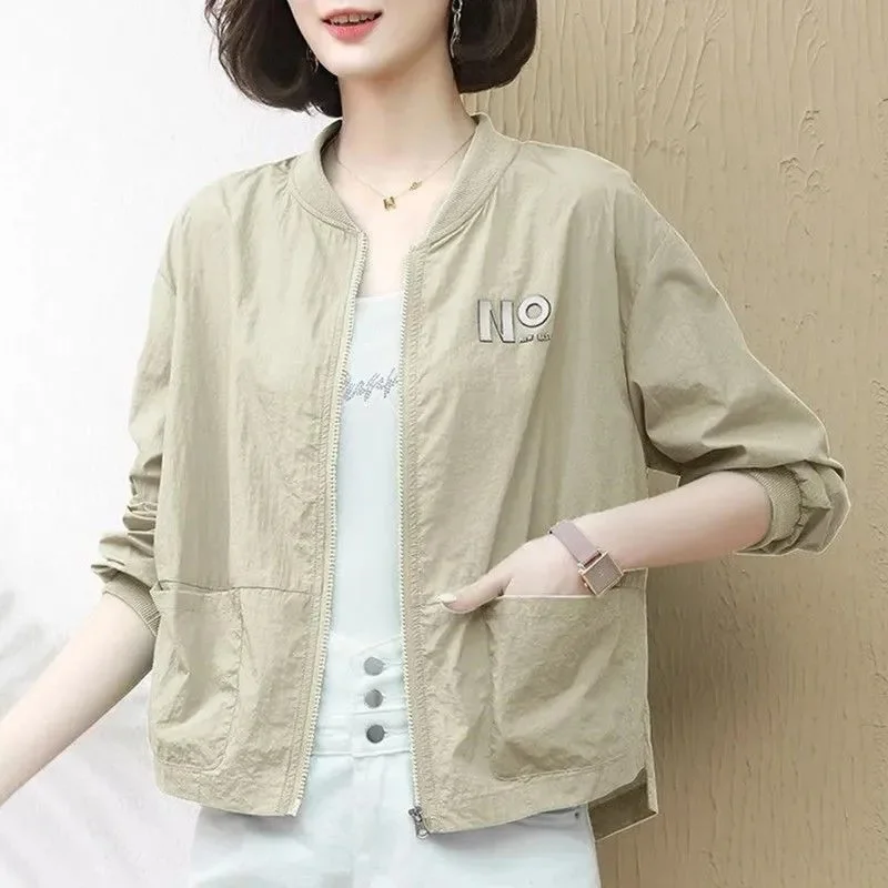 

2022 New Summer Sun Protection Clothing Thin Section Outdoor Breathable Sun Protection Clothing Ladies Cardigan Small Jacket W85