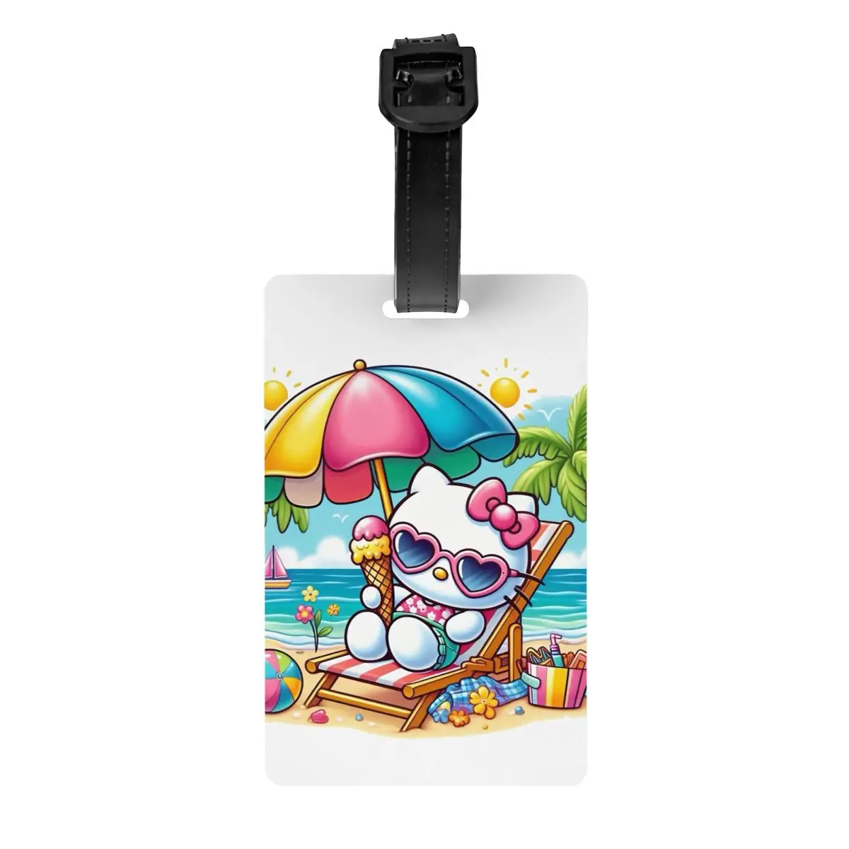 

Custom Cute Cartoon Cat Hello Kitty Luggage Tag Privacy Protection Baggage Tags Travel Bag Labels Suitcase
