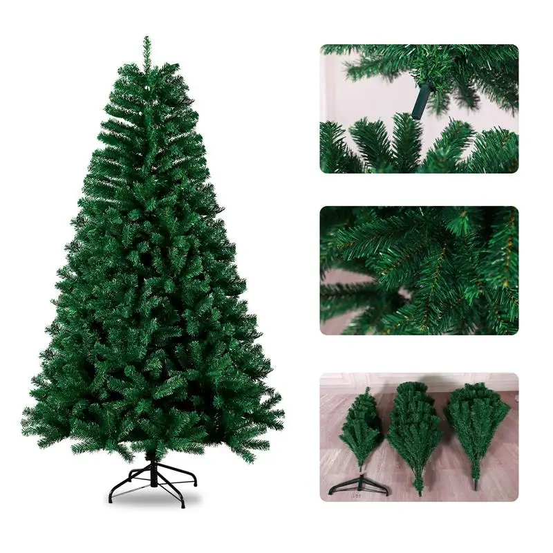 1.2/1.5/1.8/2.1m Encryption Green PVC Large Christmas Tree Christmas Decoration 2023 New Year Home Party Scene Decoration