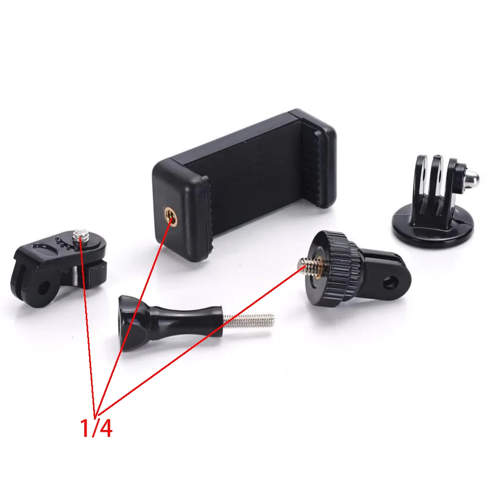 휴대폰 삼각대 어댑터, 범용 스마트폰 홀더/GoPro 스타일 마운트 부착, 1/4 나사산 gopro 유닛, 1/4-20 부품
