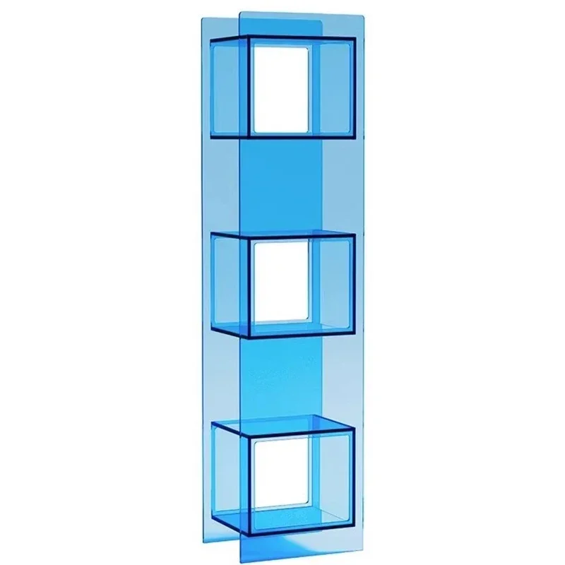 Bookcase shelf Floor-to-ceiling acrylic corner storage Multi-layer small apartment bookshelf display Storage against the wall