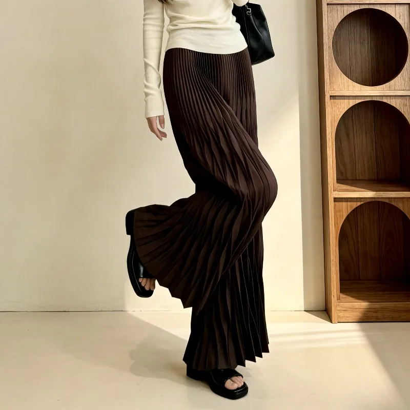 

Miyake плиссированные широкие брюки женские 2026 весенние свободные драпированные длинные повседневные брюки универсальные пригородные новые прямые брюки