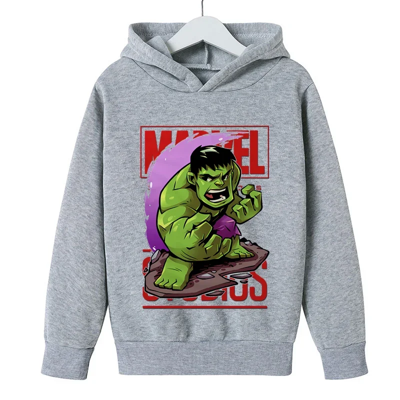 Marvel- Avengers Hulk Boys Girls Clothes felpe con cappuccio Super Hero Print autunno primavera abbigliamento per bambini maglioni per bambini di