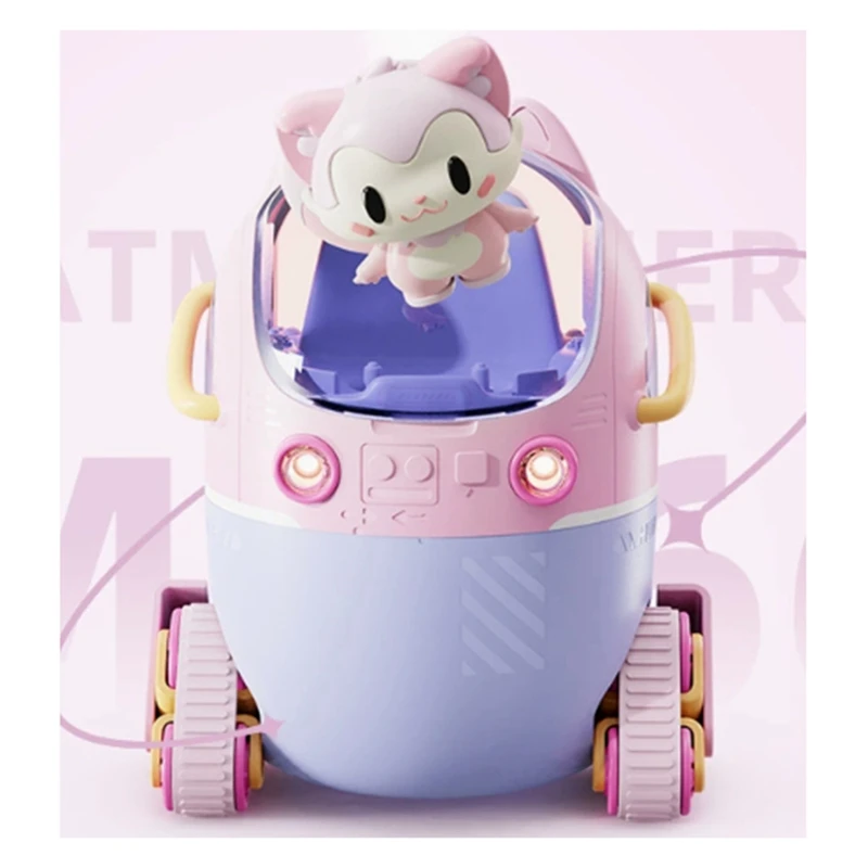 PHILE-Portable Home Humidifier Office USB Cute Cartoon Tank Car 220ML Air Humidifier With LED Light