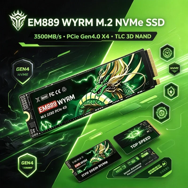 EM889 SSD M.2 NVMe 2280 PCIe Gen4.0 x4 3500MB/s 1TB 2TB 4TB Internal Solid State Drive for PC Laptop Desktop