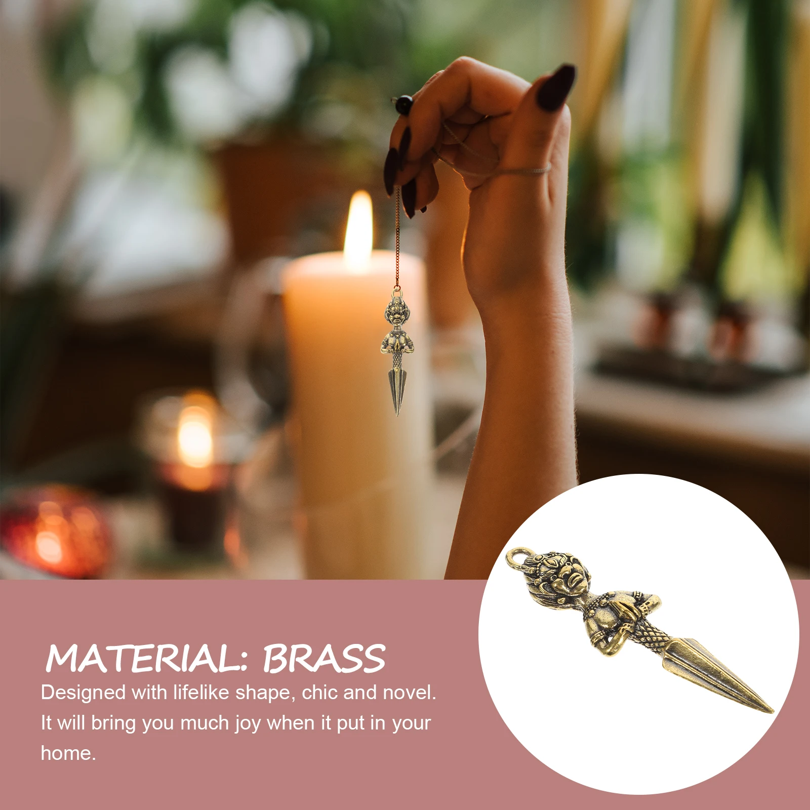 

1 Piece Vajra Keychain nament Decorative Brass Crafts Retro Vajra Pestle Necklace Pendant Charm for Keychain Multi Use Religious