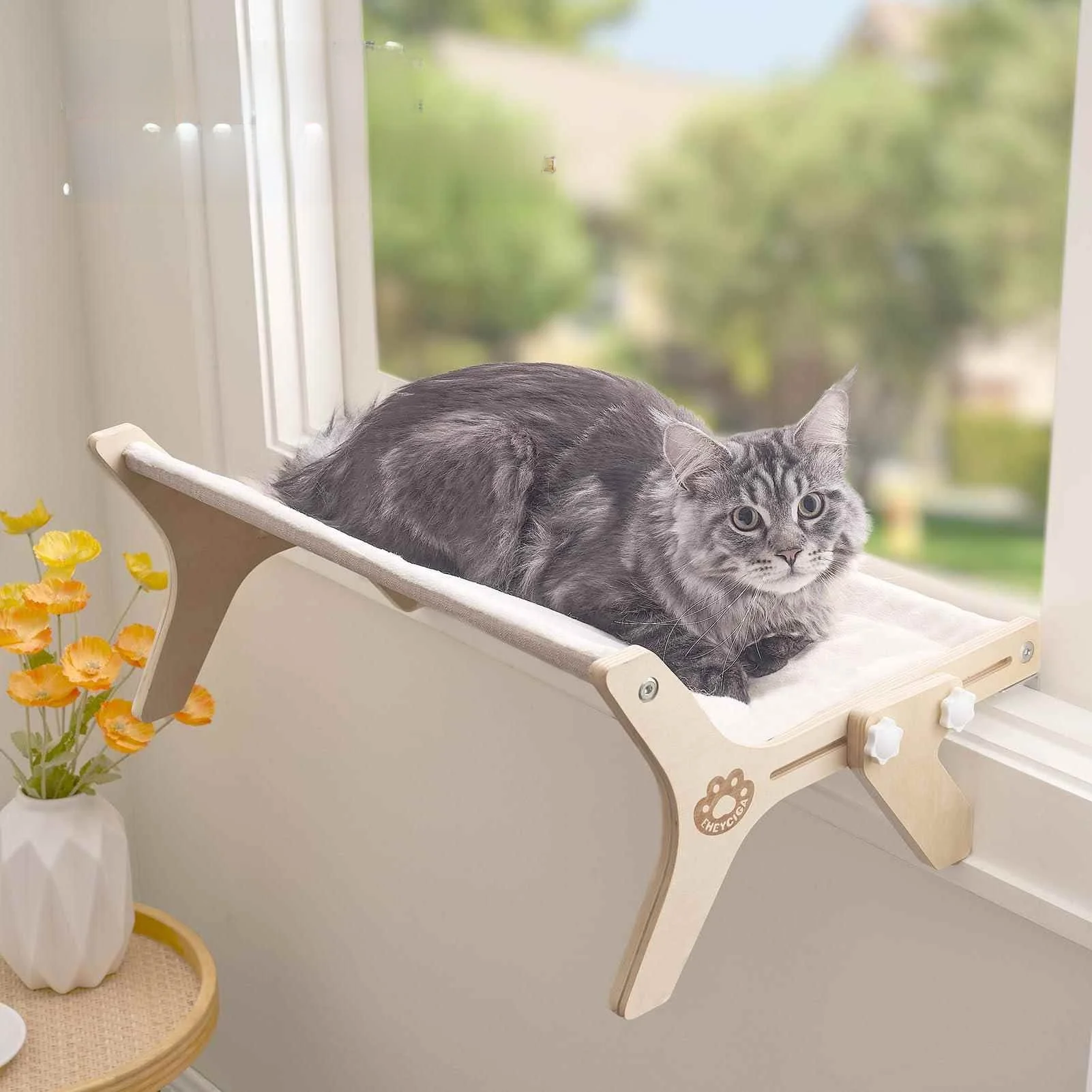 

Подвесная кровать-гамак для животных, всесезонная, для окна, балкона, от пола до потолка, двусторонняя