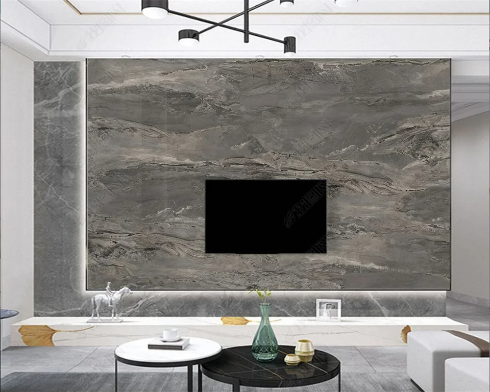 beibehang Customized modern multi material latest high-end dark gray marble pattern bedroom living room background wallpaper